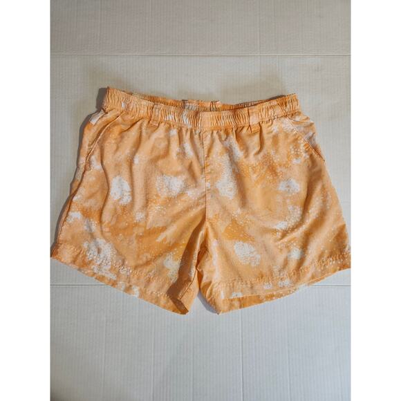 Columbia Pants - Columbia PFG Women's Drawstring Shorts Orange White Tie-dye Zip Pocket Large